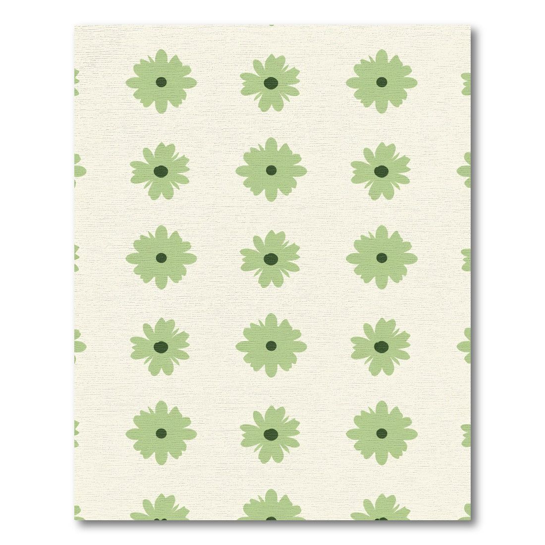 Light Green Daisy Grid Rug