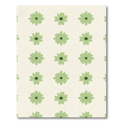 Light Green Daisy Grid Rug