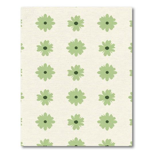 Light Green Daisy Grid Rug