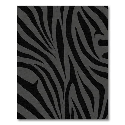 Dark Gray Zebra Stripe Contemporary Rug