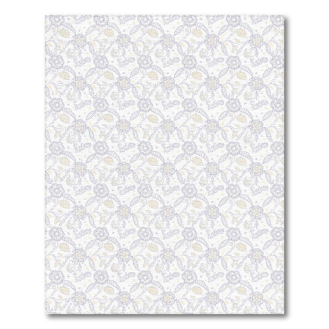 Soft Blue Floral Vintage Washable Rug