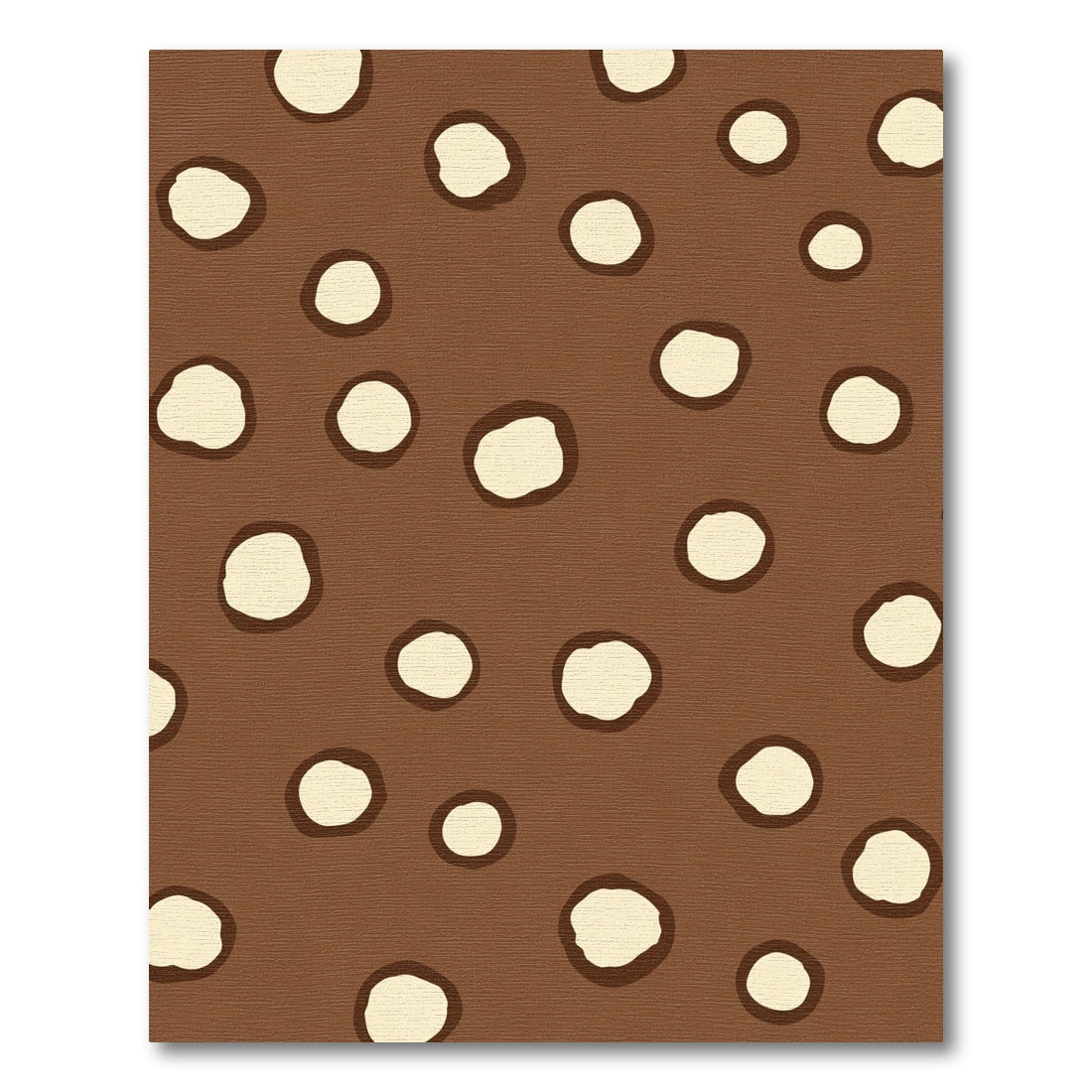 Brown Cream Scattered Circles Rug