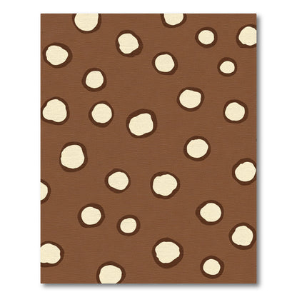 Brown Cream Scattered Circles Rug