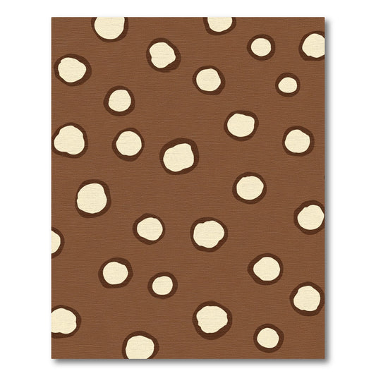 Brown Cream Scattered Circles Rug