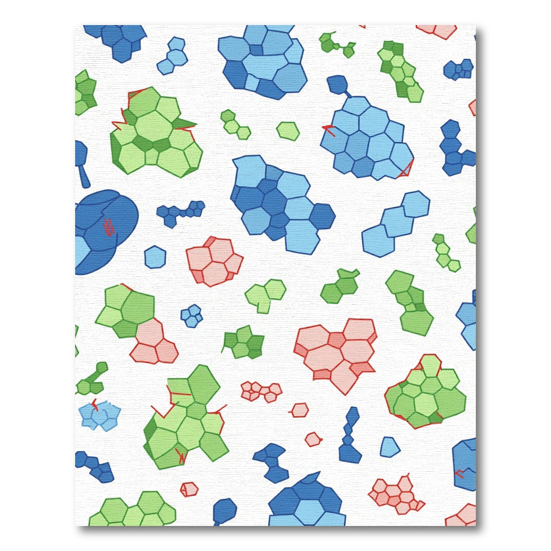 Organic Hexagon Cluster Contemporary Rug