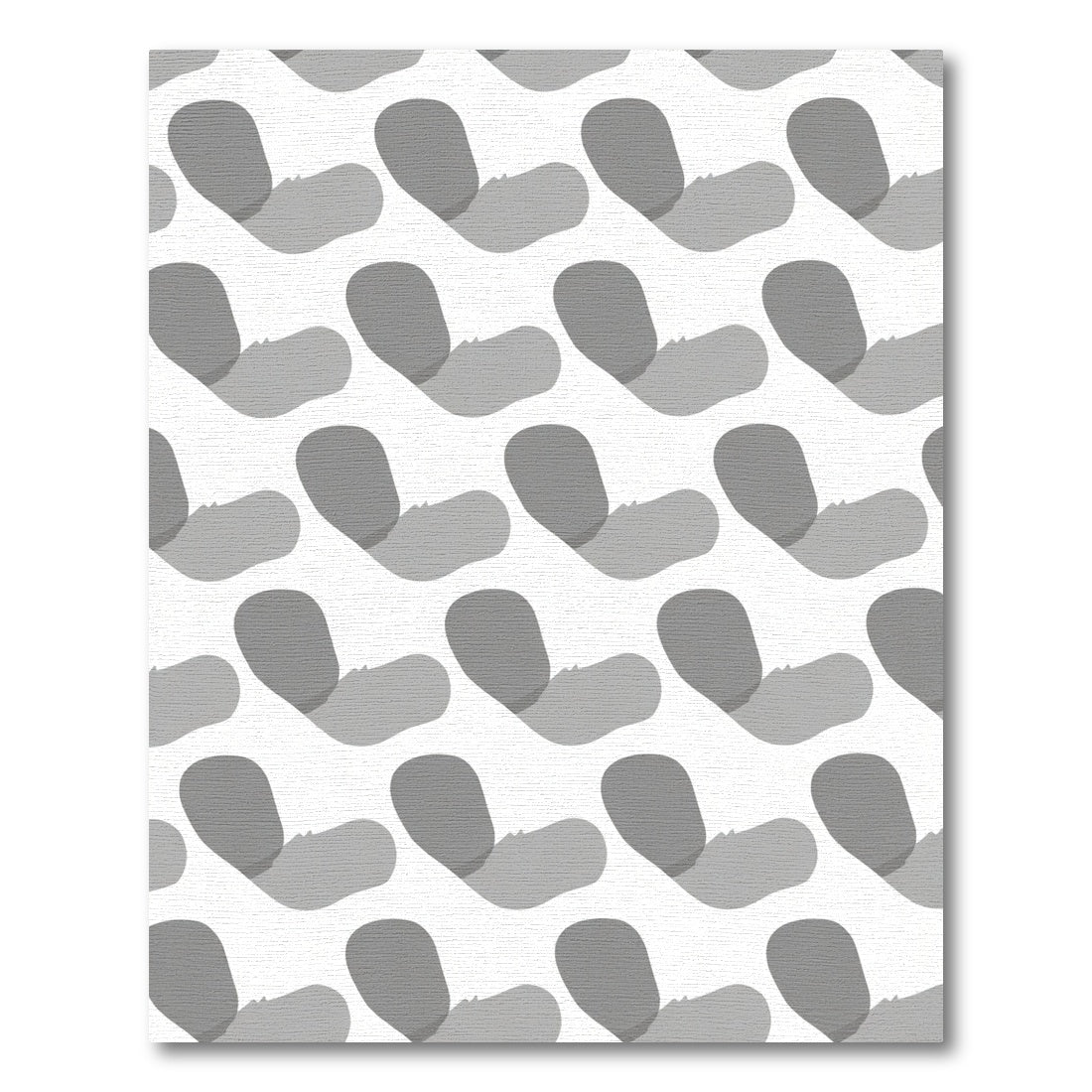 Monochromatic Wavy Heart Grid Rug