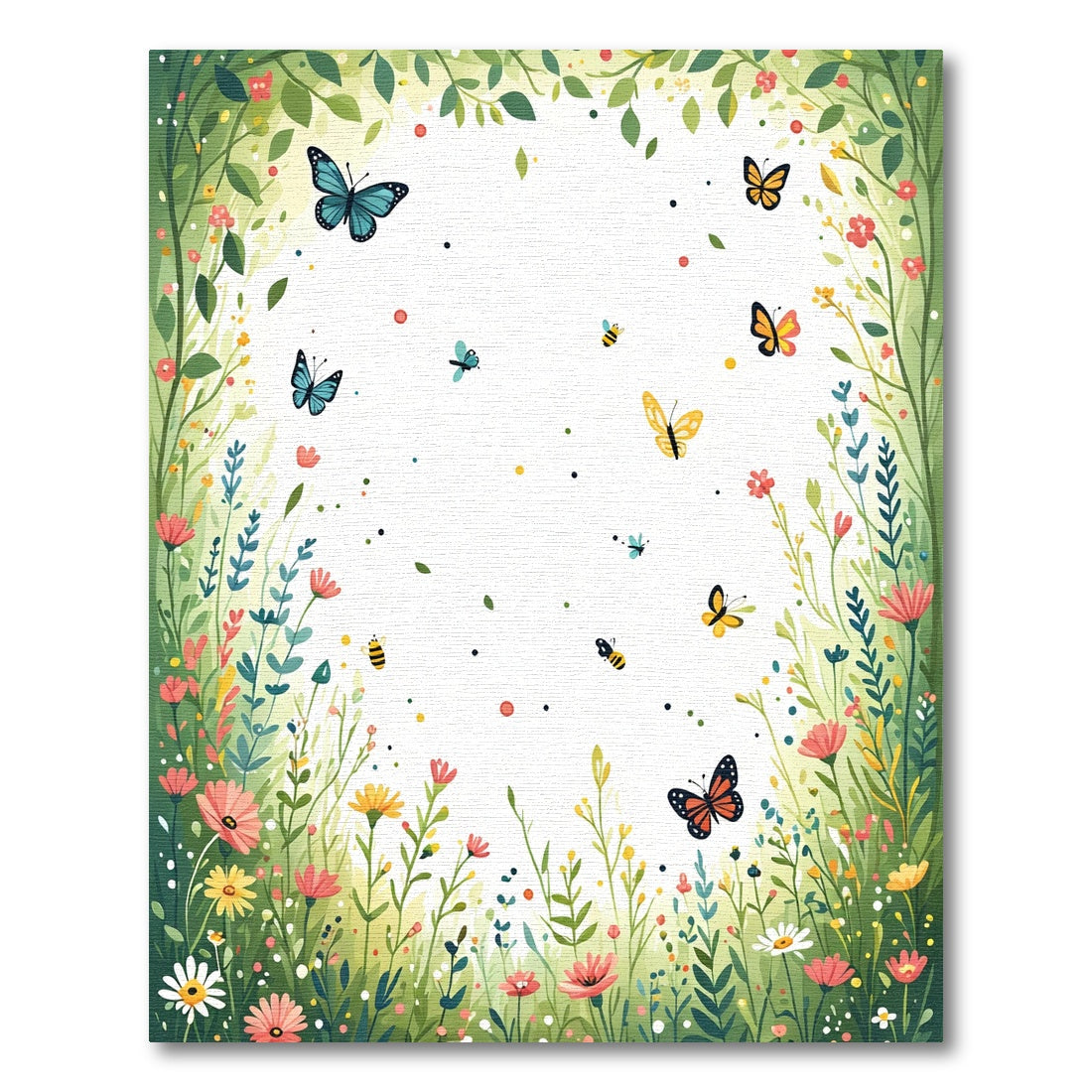 Whimsical Butterfly Garden Meadow Rug