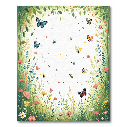 Whimsical Butterfly Garden Meadow Rug