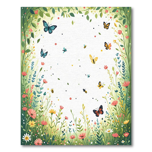 Whimsical Butterfly Garden Meadow Rug