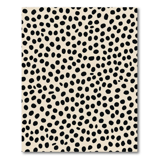 Neutral Cream Black Dot Spot Rug