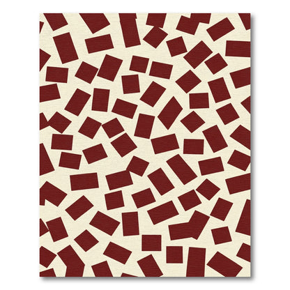 Terracotta Rectangles Scattered Abstract Rug