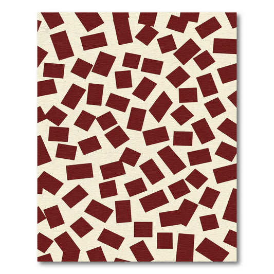 Terracotta Rectangles Scattered Abstract Rug