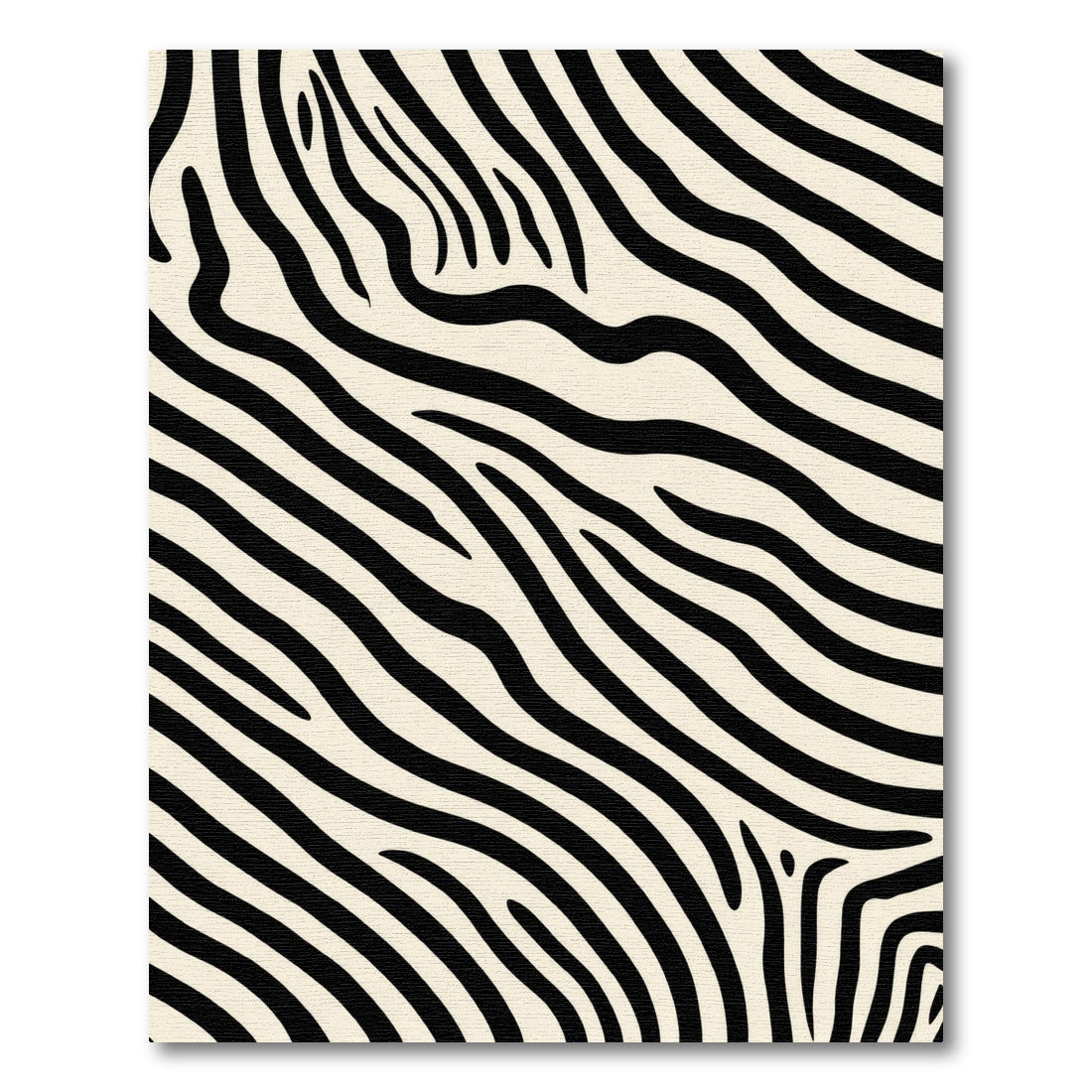 Cream Black Wavy Animal Print Rug