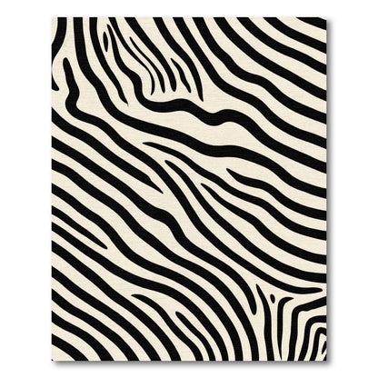 Cream Black Wavy Animal Print Rug