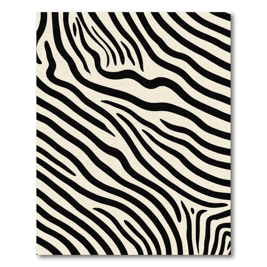 Cream Black Wavy Animal Print Rug