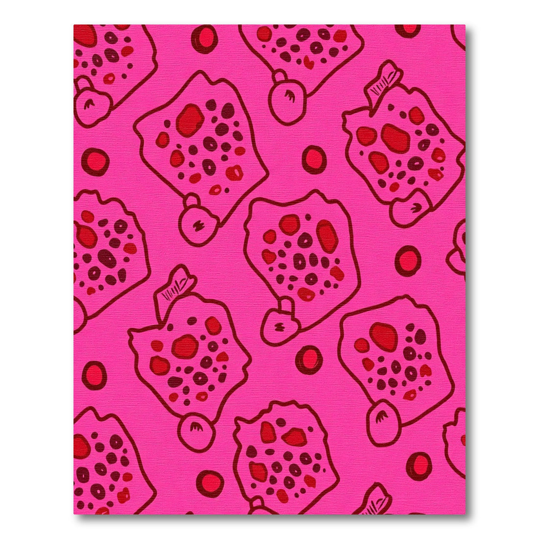 Vibrant Pink Scattered Polka Dot Forms Rug