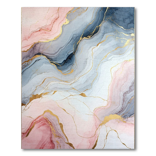 Multi-color and Patterns Pink Blue Marble Abstract Area Rug