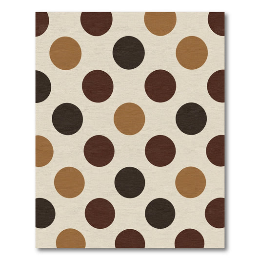 Earthy Tone Polka Dot Circles Rug