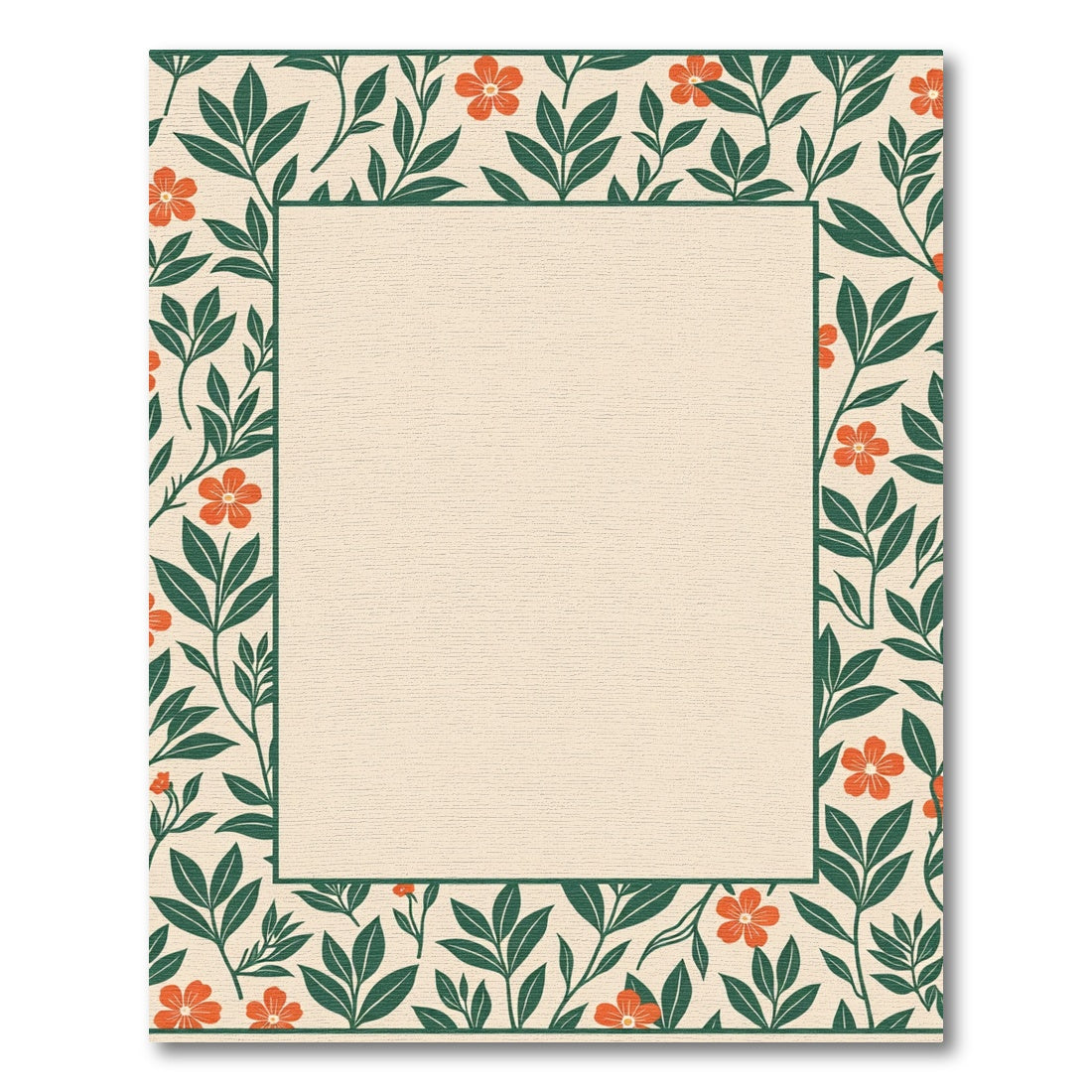 Vintage Orange Blossom Vine Border Rug