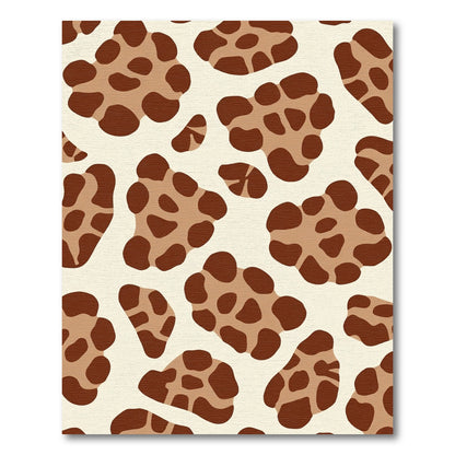 Brown Cream Spotted Animal Print Rug