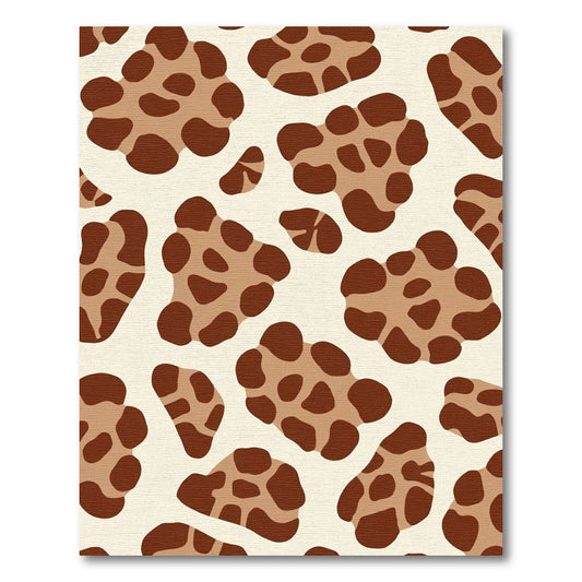 Brown Cream Spotted Animal Print Rug