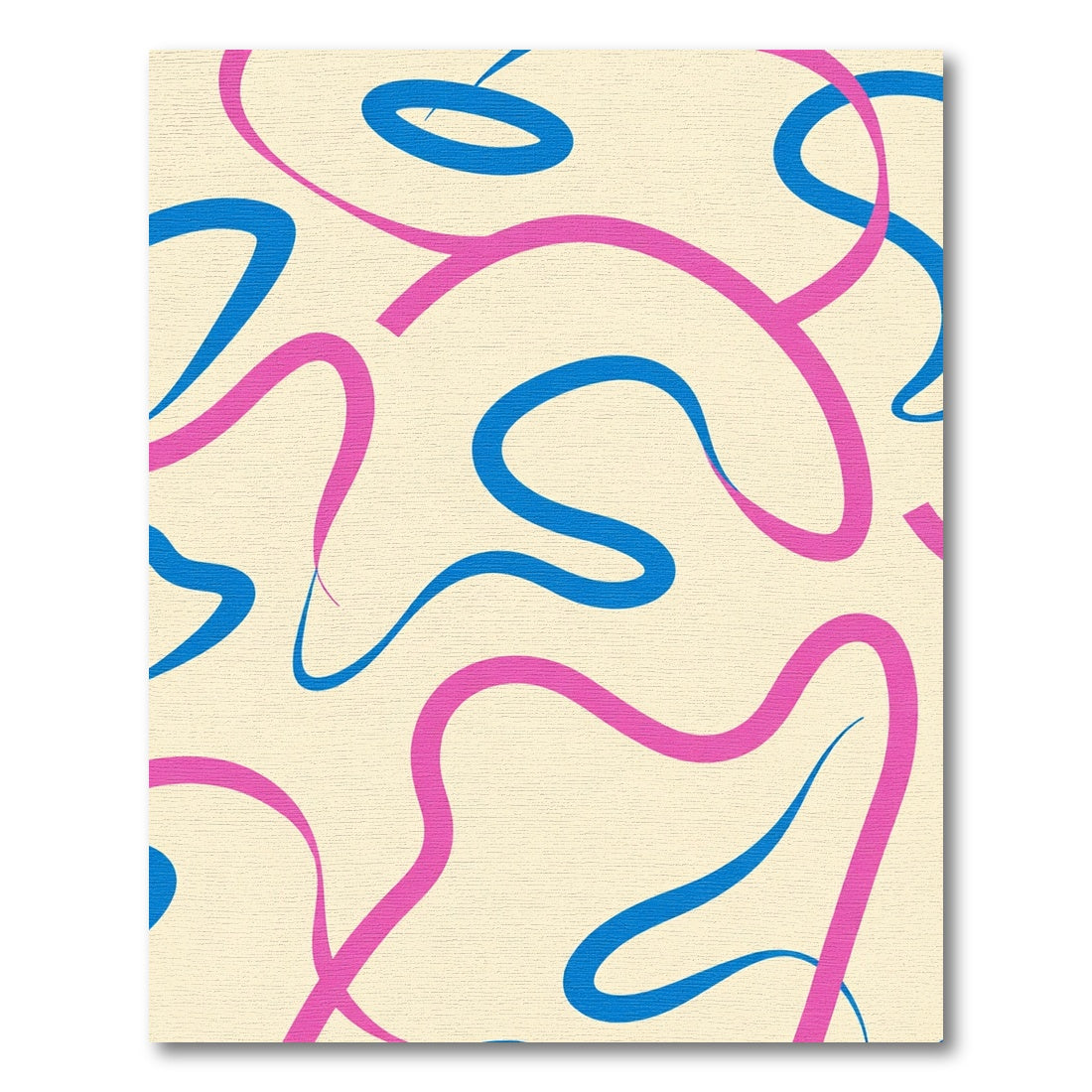 Blue Pink Wavy Swirl Rug