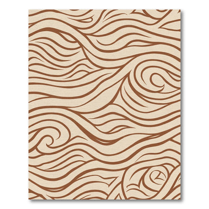 Earthy Brown Swirl Flow Rug