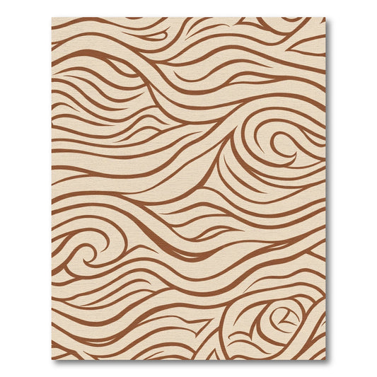 Earthy Brown Swirl Flow Rug