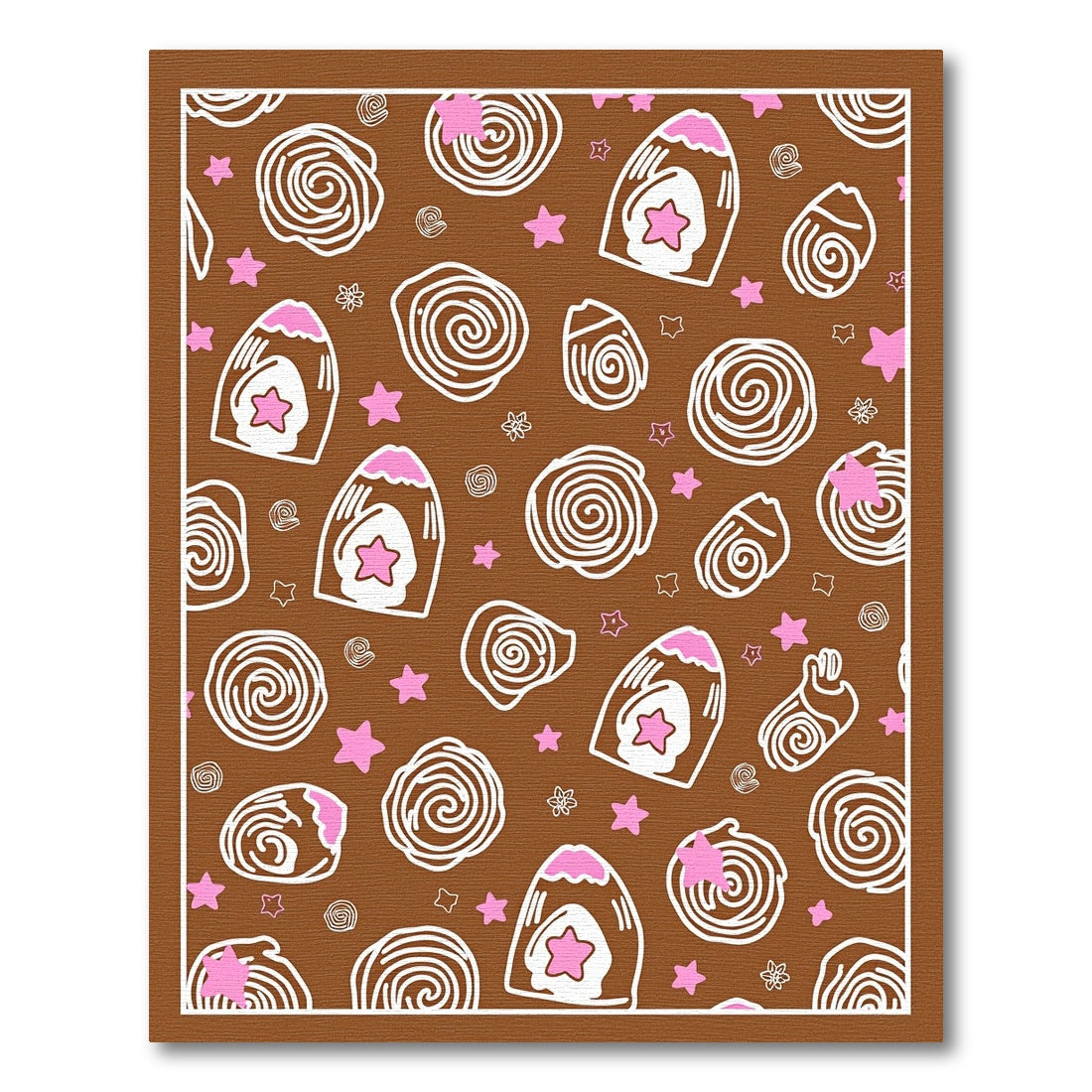 Sweet Pink Chocolate Cookie Stars Rug