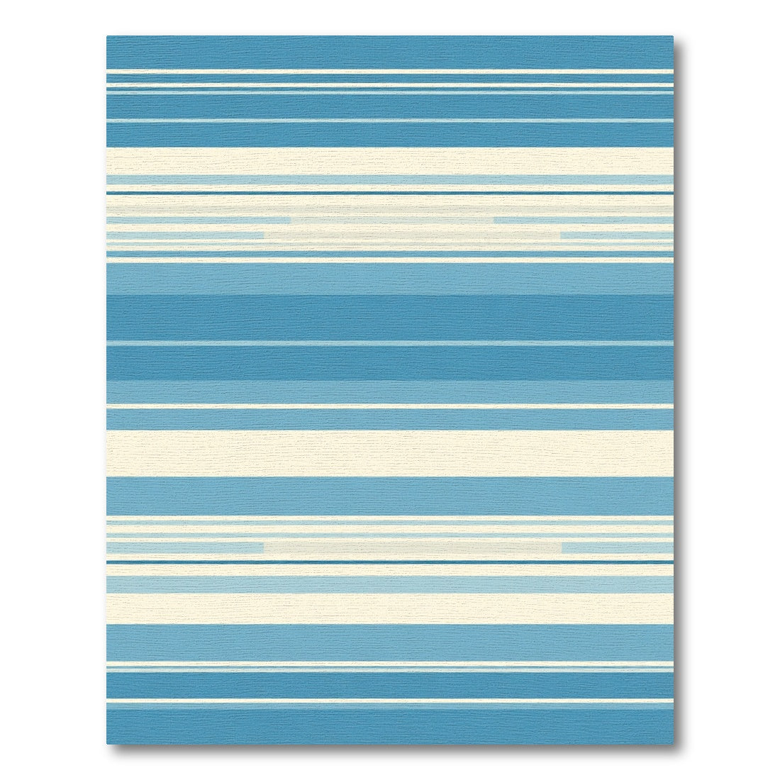 Blue Cream Tonal Striped Rug