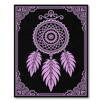 Pink Feather Dreamcatcher Mandala Rug