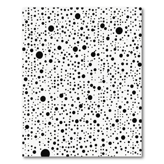 Abstract Black Dots White Canvas Rug