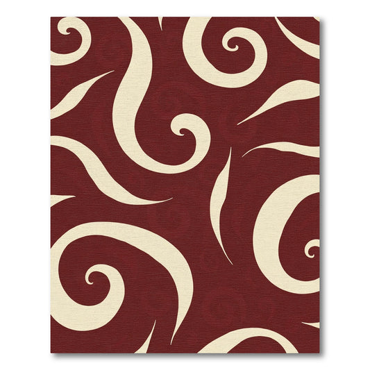 Crimson Swirl Scrollwork Rug