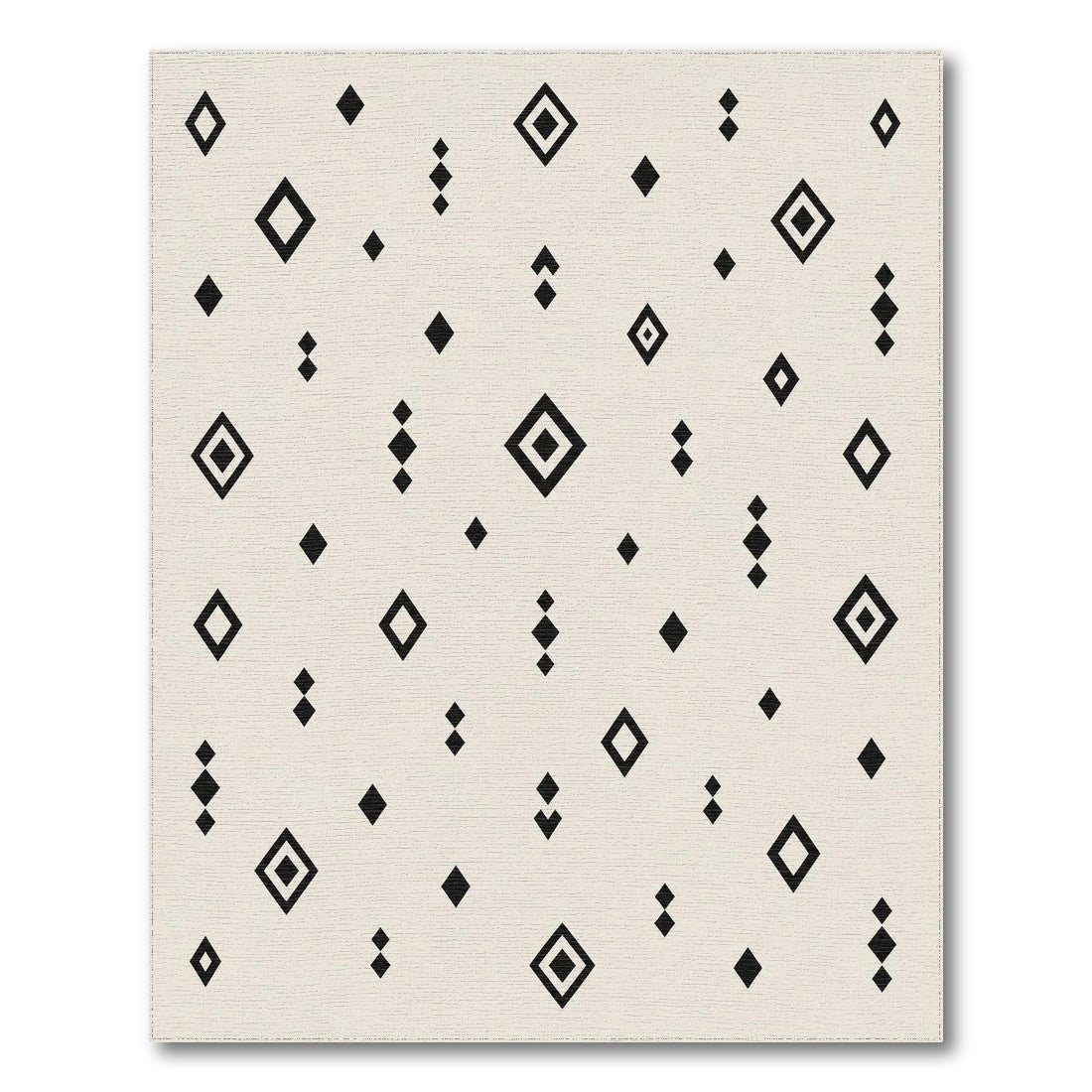 Geometric Modern Black Diamond Geometric Area Rug
