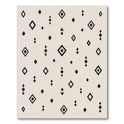 Geometric Modern Black Diamond Geometric Area Rug