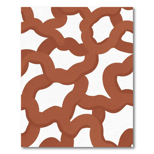 Terracotta Swirled Link Composition Rug