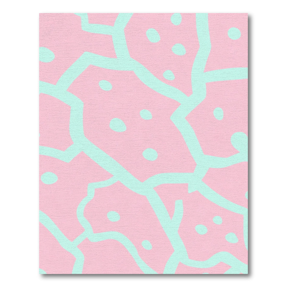 Pink Aqua Organic Dot Cluster Rug