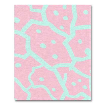 Pink Aqua Organic Dot Cluster Rug