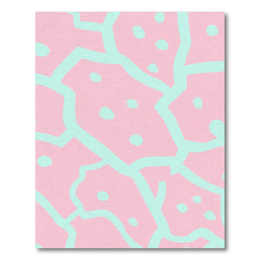 Pink Aqua Organic Dot Cluster Rug
