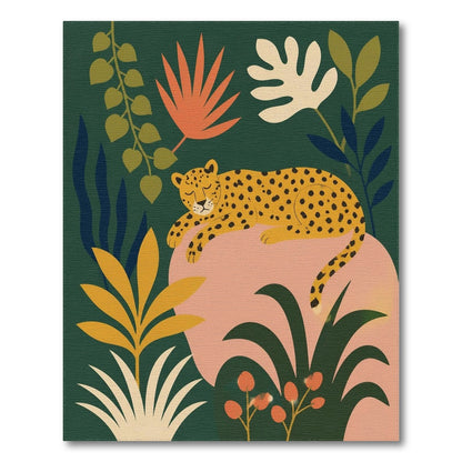 Sleeping Leopard Jungle Washable Area Rug
