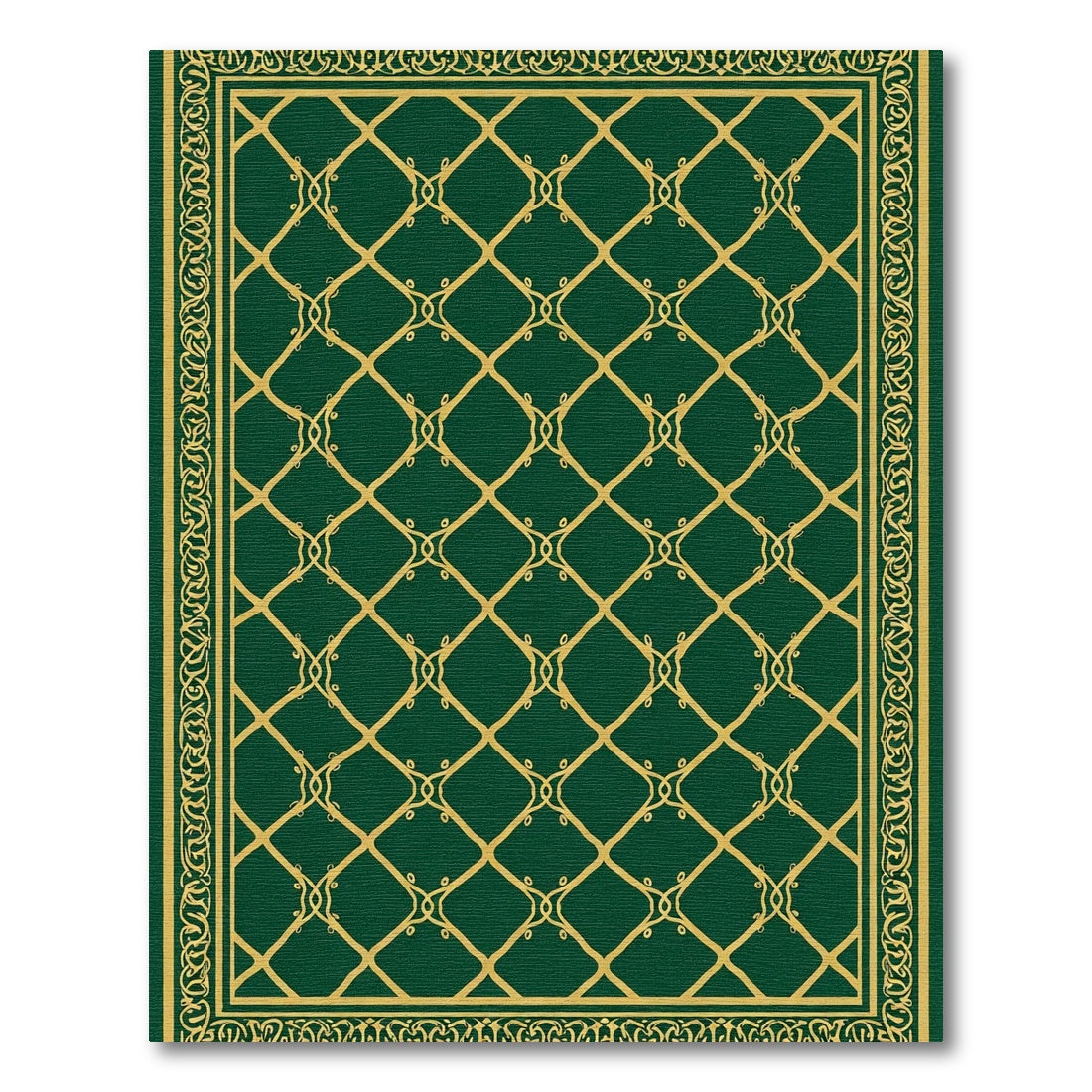 Emerald Green Lattice Scroll Rug