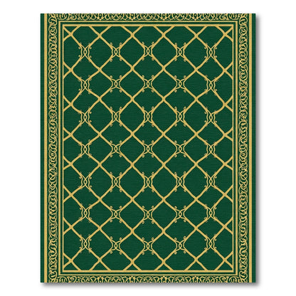 Emerald Green Lattice Scroll Rug