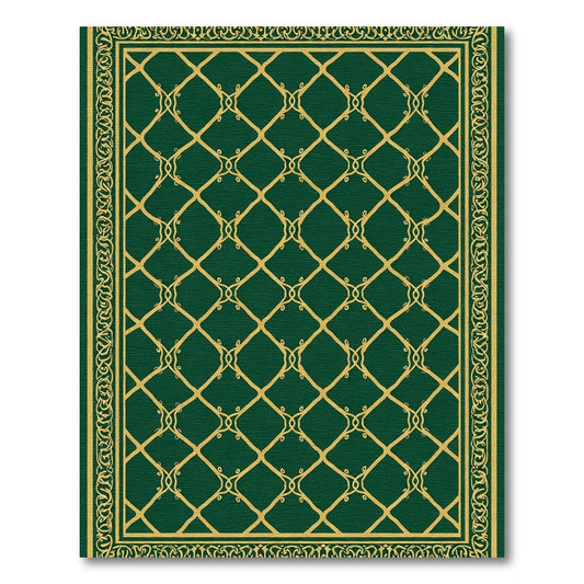Emerald Green Lattice Scroll Rug