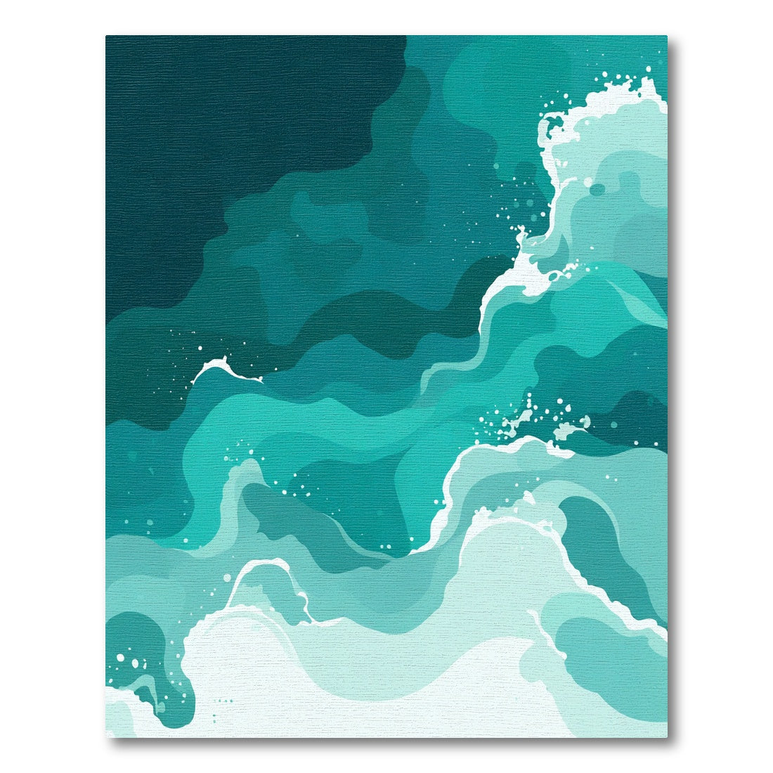 Deep Teal Ocean Wave Splash Rug