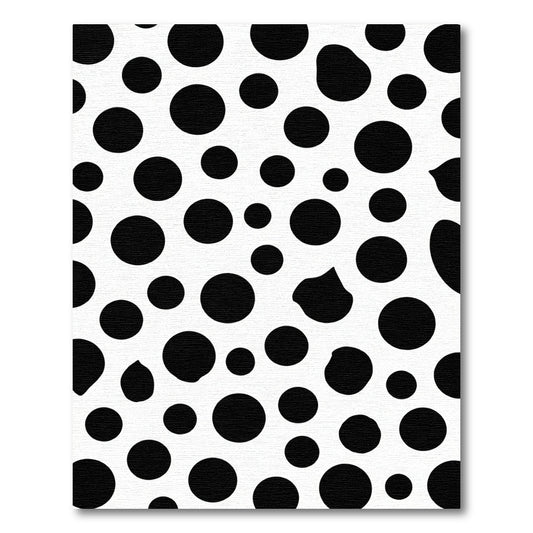 Black White Scattered Circles Rug